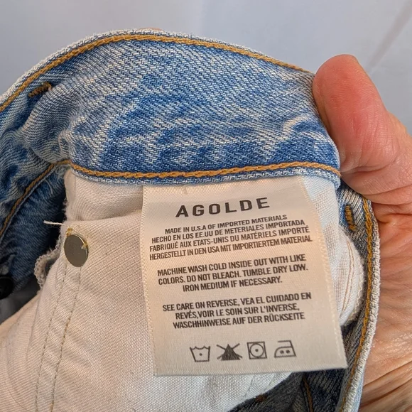 AGOLDE Cris Cross Women's Light Blue Denim Shorts size 24 in VGUC - Picture 6 of 7